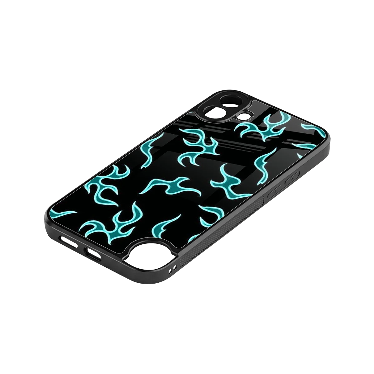 Lil Flames Black Blue stylish phone case for cmf nothing phone 1 | glossy glass and slim fit
