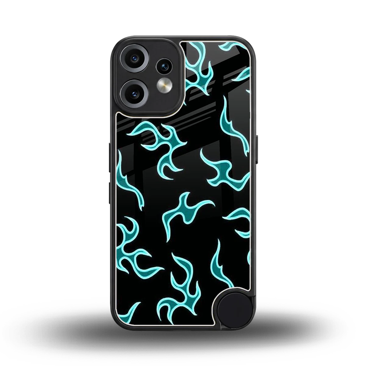 Lil Flames Black Blue back phone cover | glass case for cmf nothing phone 2 pro