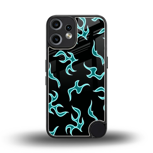 Lil Flames Black Blue back phone cover | glass case for cmf nothing phone 2 pro