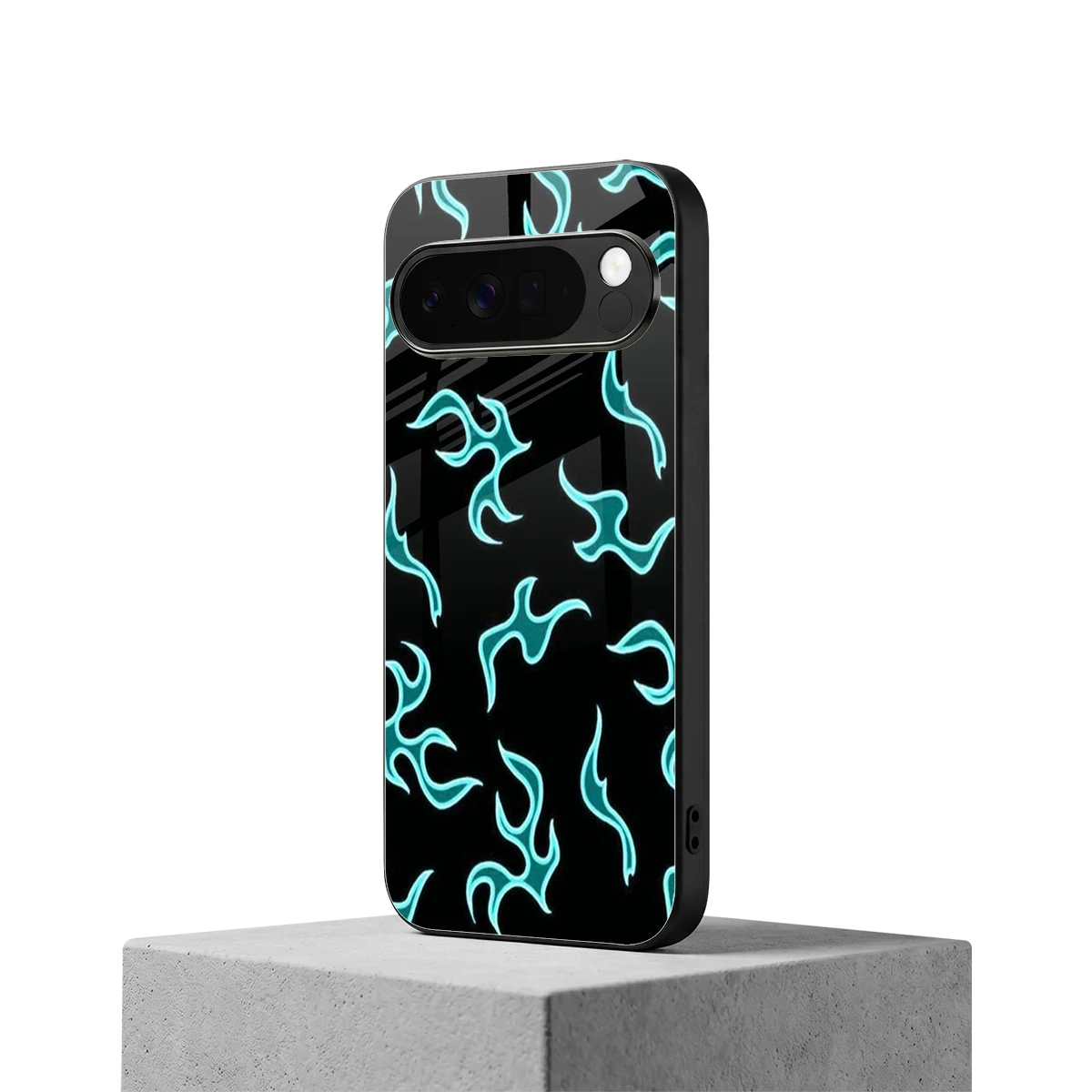 Lil Flames Black Blue google pixel 10 pro xl mobile cover | shockproof glass phone case