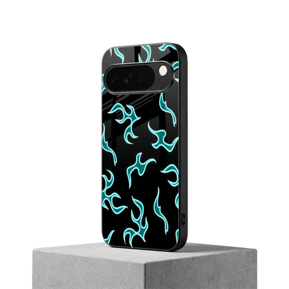 Lil Flames Black Blue google pixel 10 pro xl mobile cover | shockproof glass phone case
