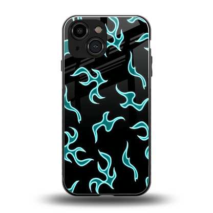 Lil Flames Black Blue back phone cover | glass case for iphone 13 mini