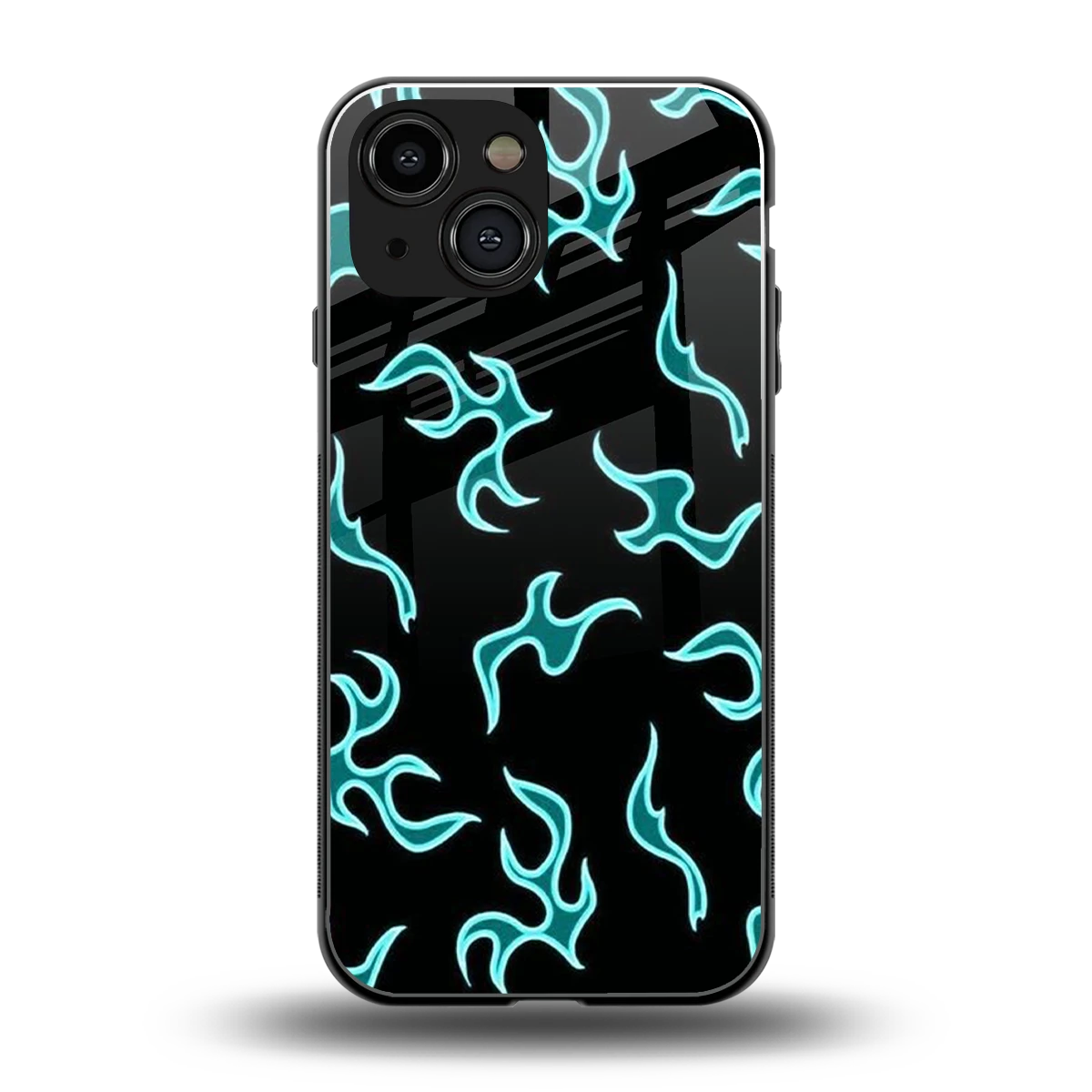 Lil Flames Black Blue back phone cover | glass case for iphone 12 mini