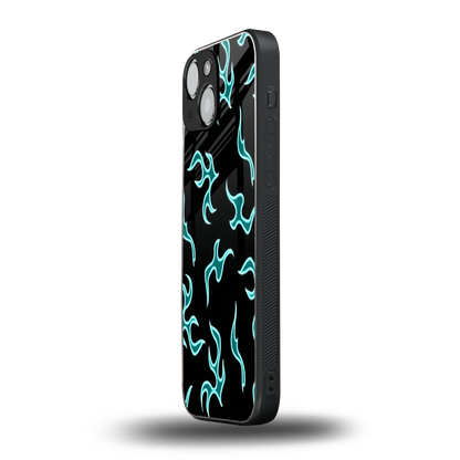Lil Flames Black Blue iphone 13 mini mobile cover | shockproof glass phone case