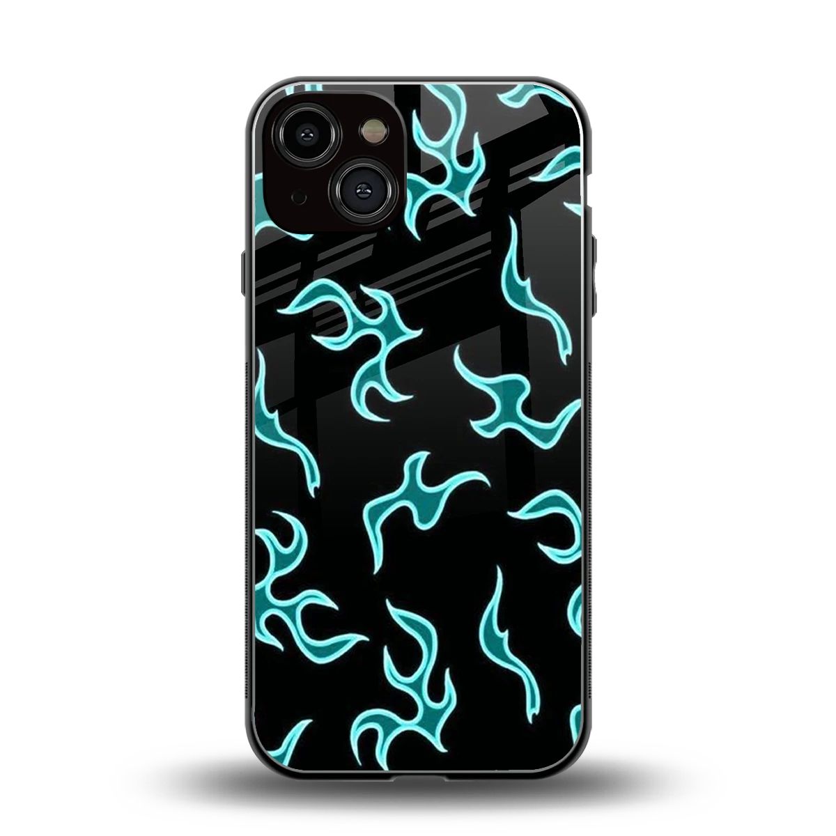 Lil Flames Black Blue back phone cover | glass case for iphone 14