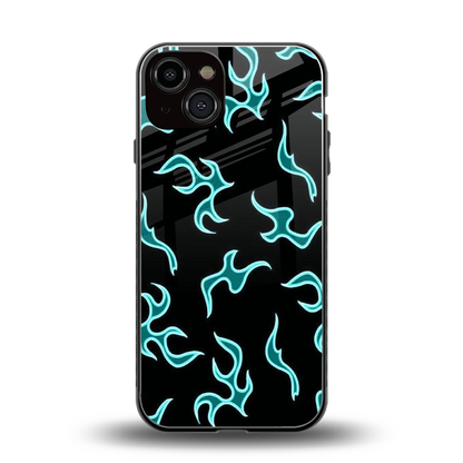 Lil Flames Black Blue back phone cover | glass case for iphone 14