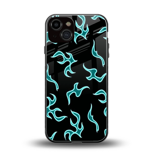 Lil Flames Black Blue back phone cover | glass case for iphone 14