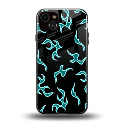 Lil Flames Black Blue back phone cover | glass case for iphone 14 plus