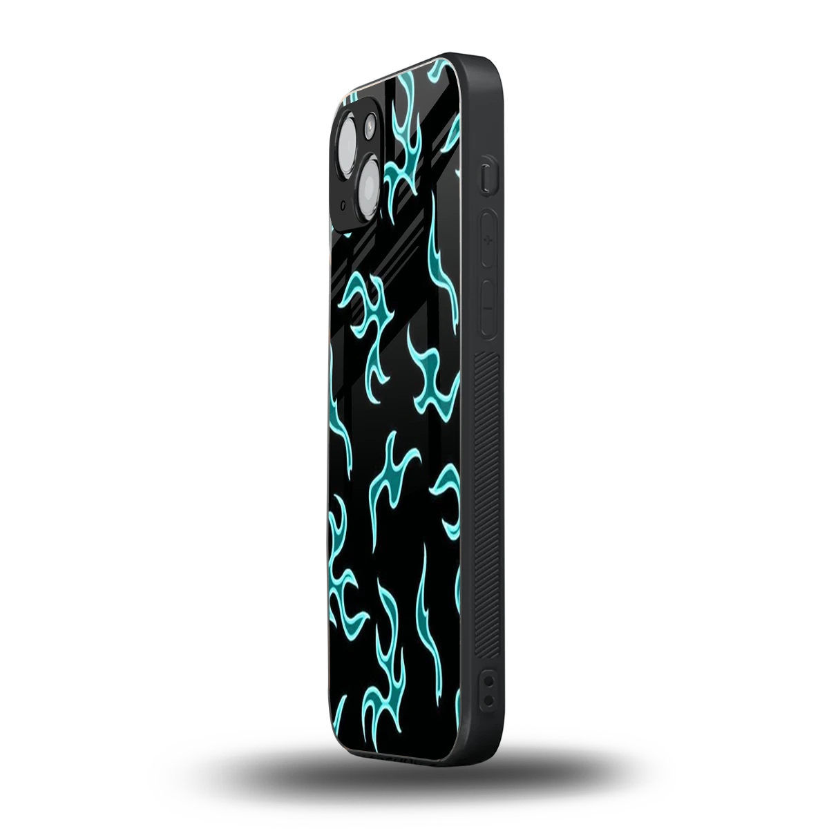 Lil Flames Black Blue iphone 14 plus mobile cover | shockproof glass phone case