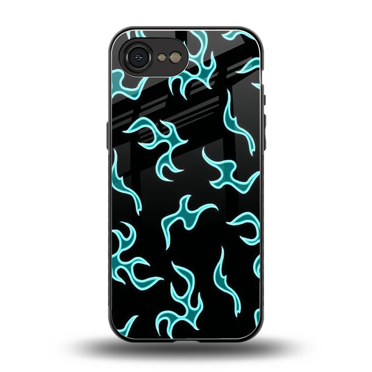 Lil Flames Black Blue back phone cover | glass case for iphone 16e