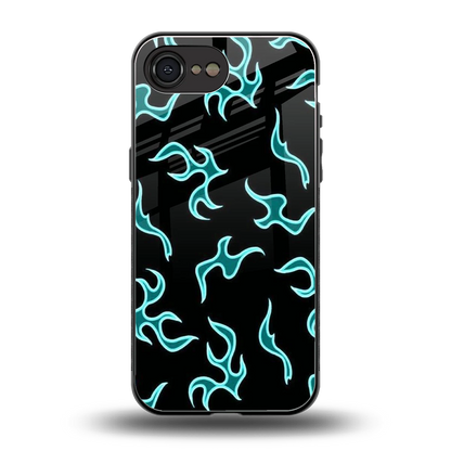 Lil Flames Black Blue back phone cover | glass case for iphone 16e
