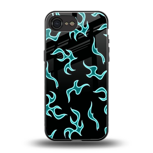 Lil Flames Black Blue back phone cover | glass case for iphone 17e