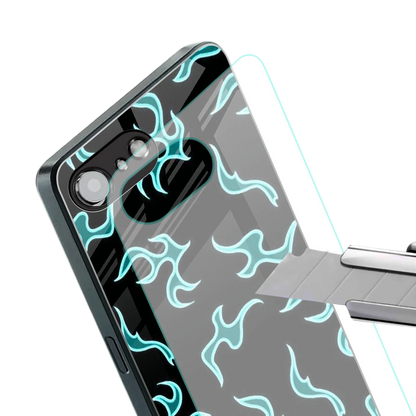 Lil Flames Black Blue stylish phone case for iphone 16e | glossy glass and slim fit