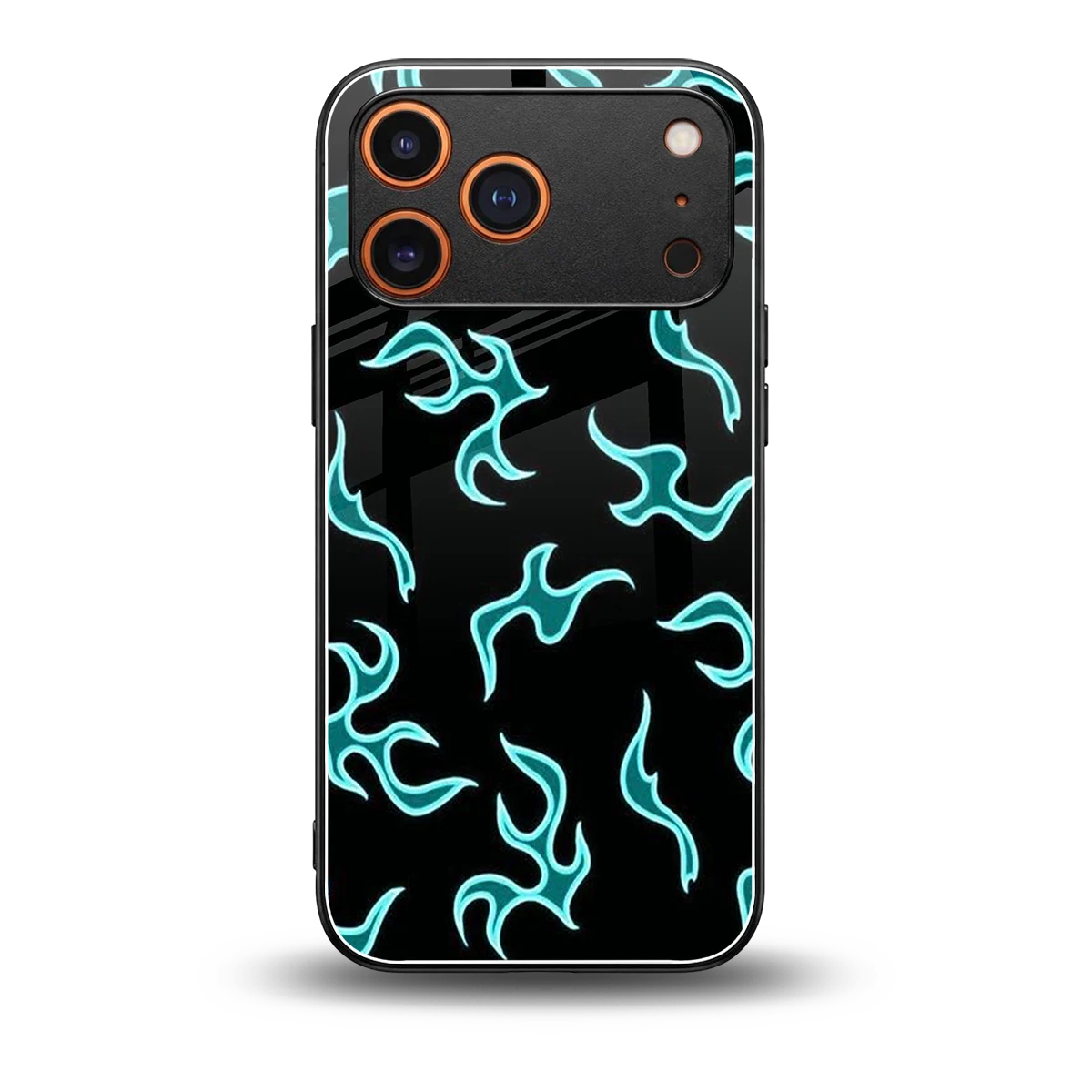 Lil Flames Black Blue back phone cover | glass case for iphone 17 pro