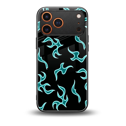 Lil Flames Black Blue back phone cover | glass case for iphone 17 pro