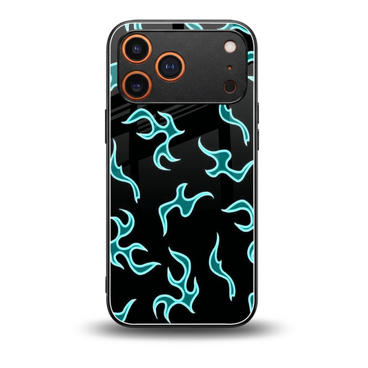 Lil Flames Black Blue back phone cover | glass case for iphone 17 pro max