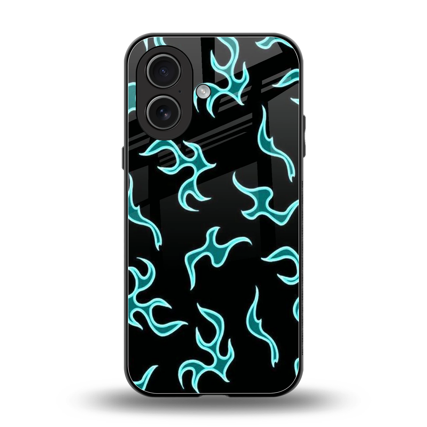 Lil Flames Black Blue back phone cover | glass case for iphone 17