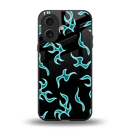 Lil Flames Black Blue back phone cover | glass case for iphone 17