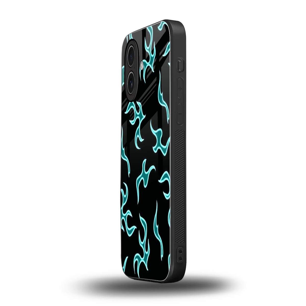 Lil Flames Black Blue iphone 17 mobile cover | shockproof glass phone case