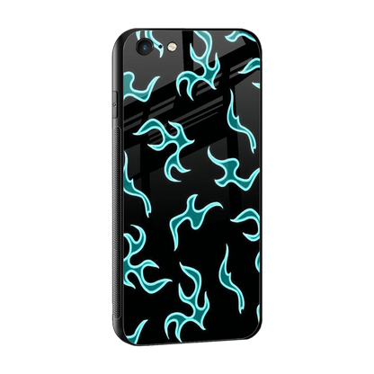 Lil Flames Black Blue sleek iphone 6 cover with tempered glass back and TPU edges