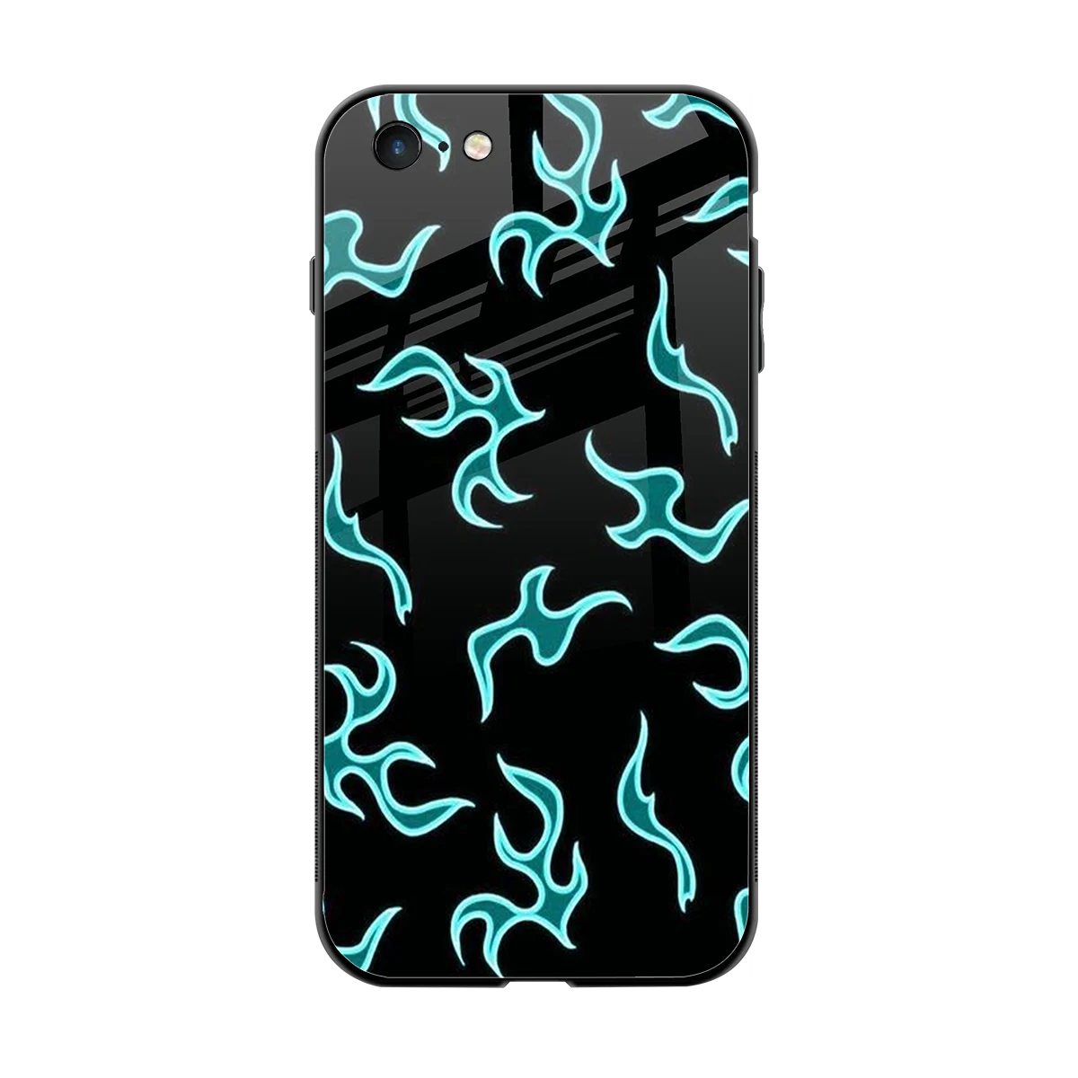 Lil Flames Black Blue back phone cover | glass case for iphone 6