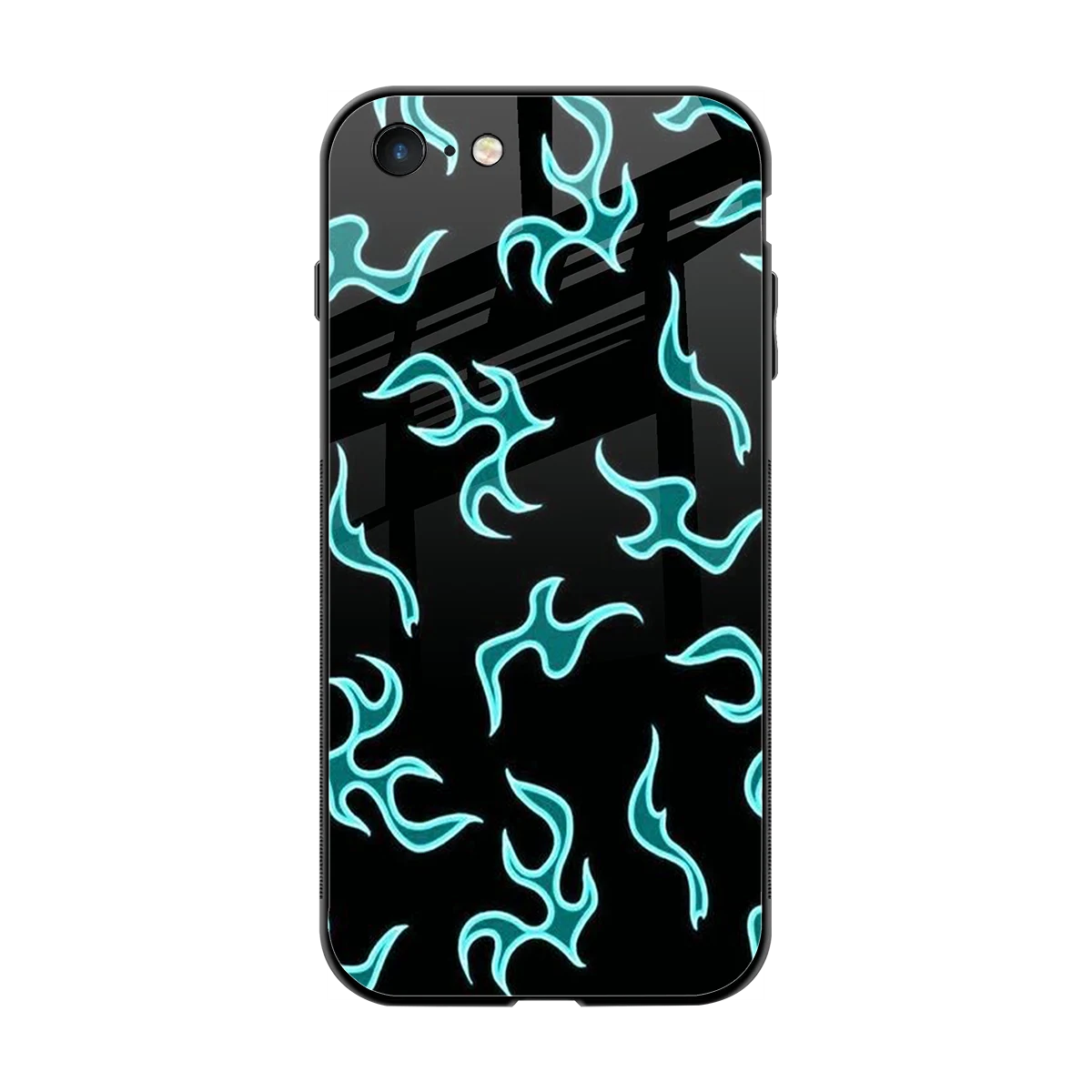 Lil Flames Black Blue back phone cover | glass case for iphone 7