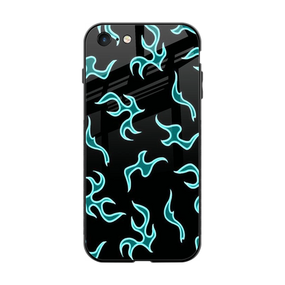 Lil Flames Black Blue back phone cover | glass case for iphone 7