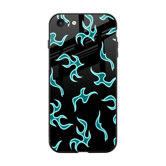Lil Flames Black Blue back phone cover | glass case for iphone 7