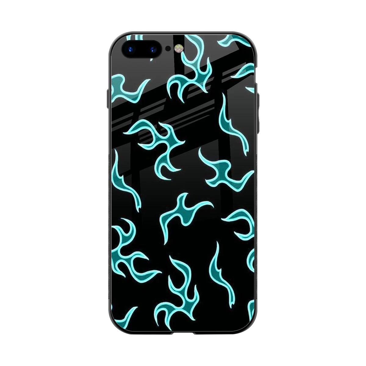 Lil Flames Black Blue back phone cover | glass case for iphone 8 plus