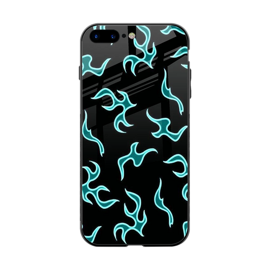 Lil Flames Black Blue back phone cover | glass case for iphone 8 plus