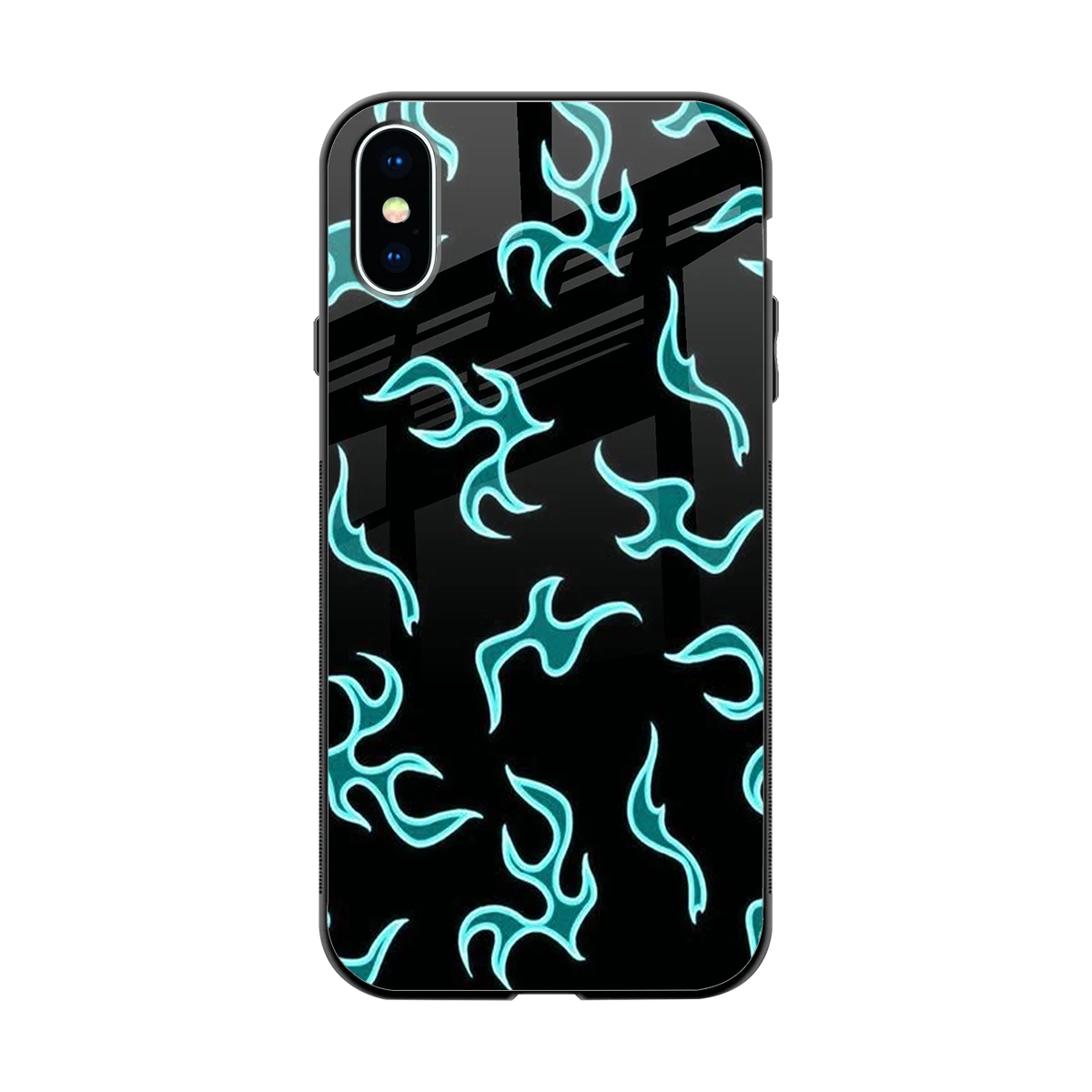 Lil Flames Black Blue back phone cover | glass case for iphone xs