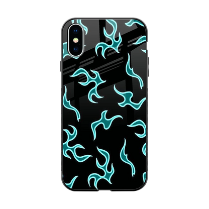 Lil Flames Black Blue back phone cover | glass case for iphone xs