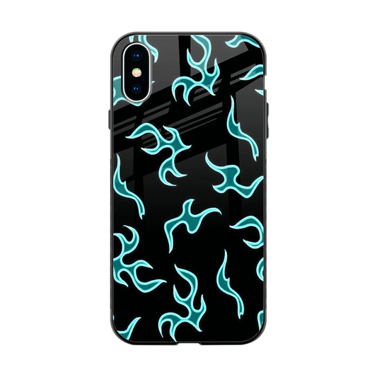 Lil Flames Black Blue back phone cover | glass case for iphone xs
