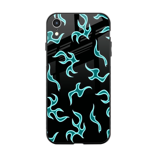 Lil Flames Black Blue back phone cover | glass case for iphone xr