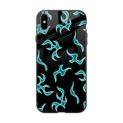 Lil Flames Black Blue back phone cover | glass case for iphone xs max