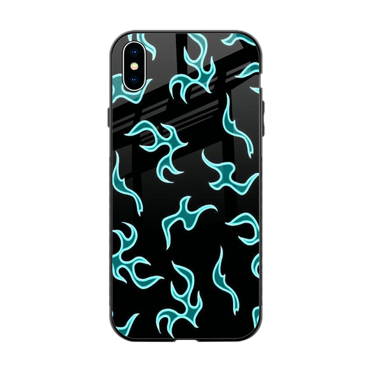 Lil Flames Black Blue back phone cover | glass case for iphone xs max