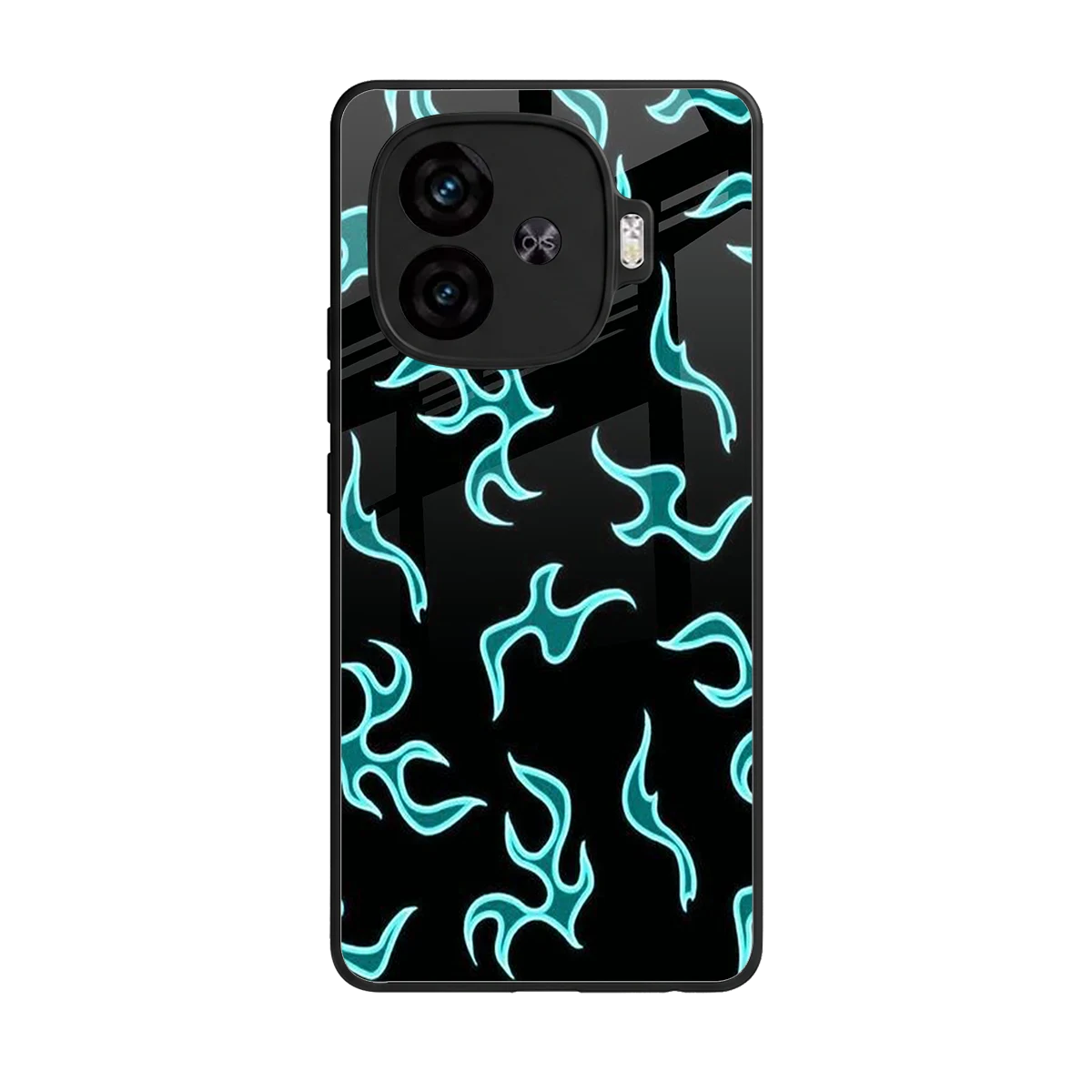 Lil Flames Black Blue back phone cover | glass case for iqoo neo 10r 5g