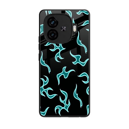 Lil Flames Black Blue back phone cover | glass case for iqoo neo 10r 5g