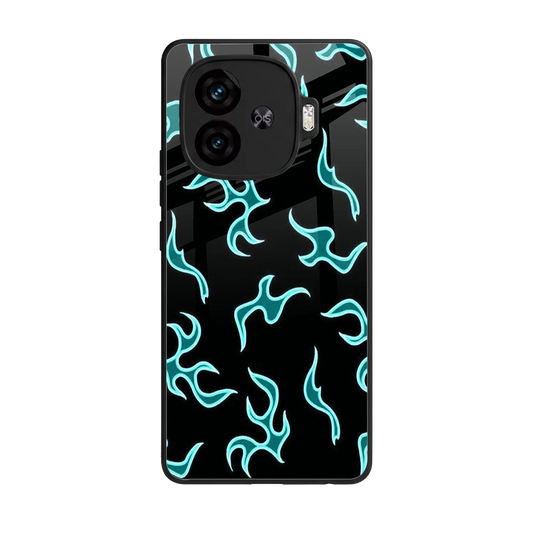 Lil Flames Black Blue back phone cover | glass case for iqoo neo 10r 5g