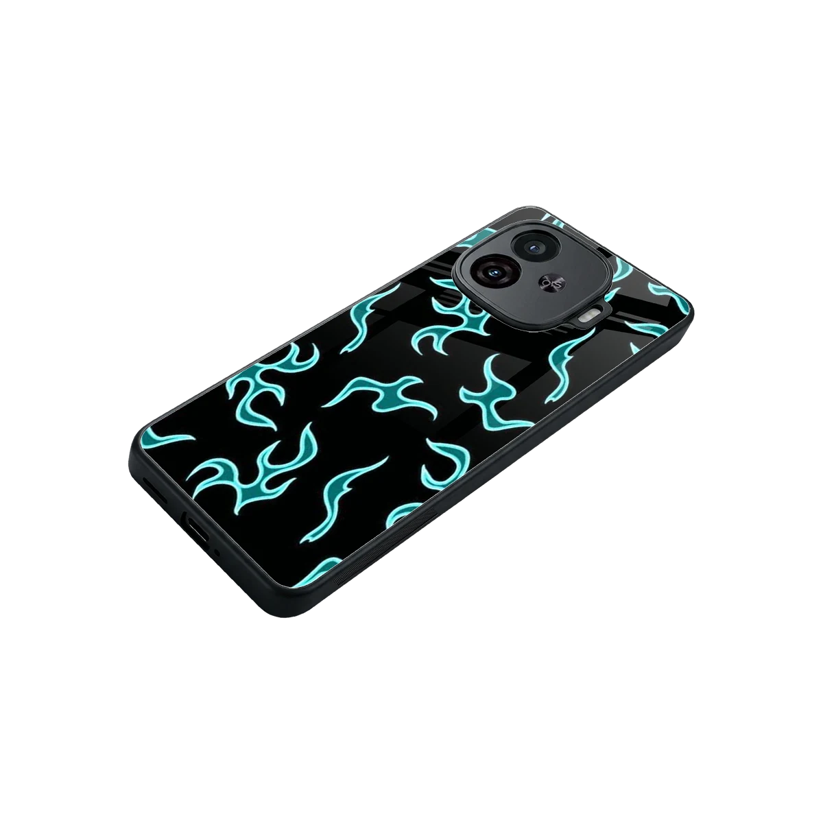 Lil Flames Black Blue stylish phone case for iqoo neo 10r 5g | glossy glass and slim fit