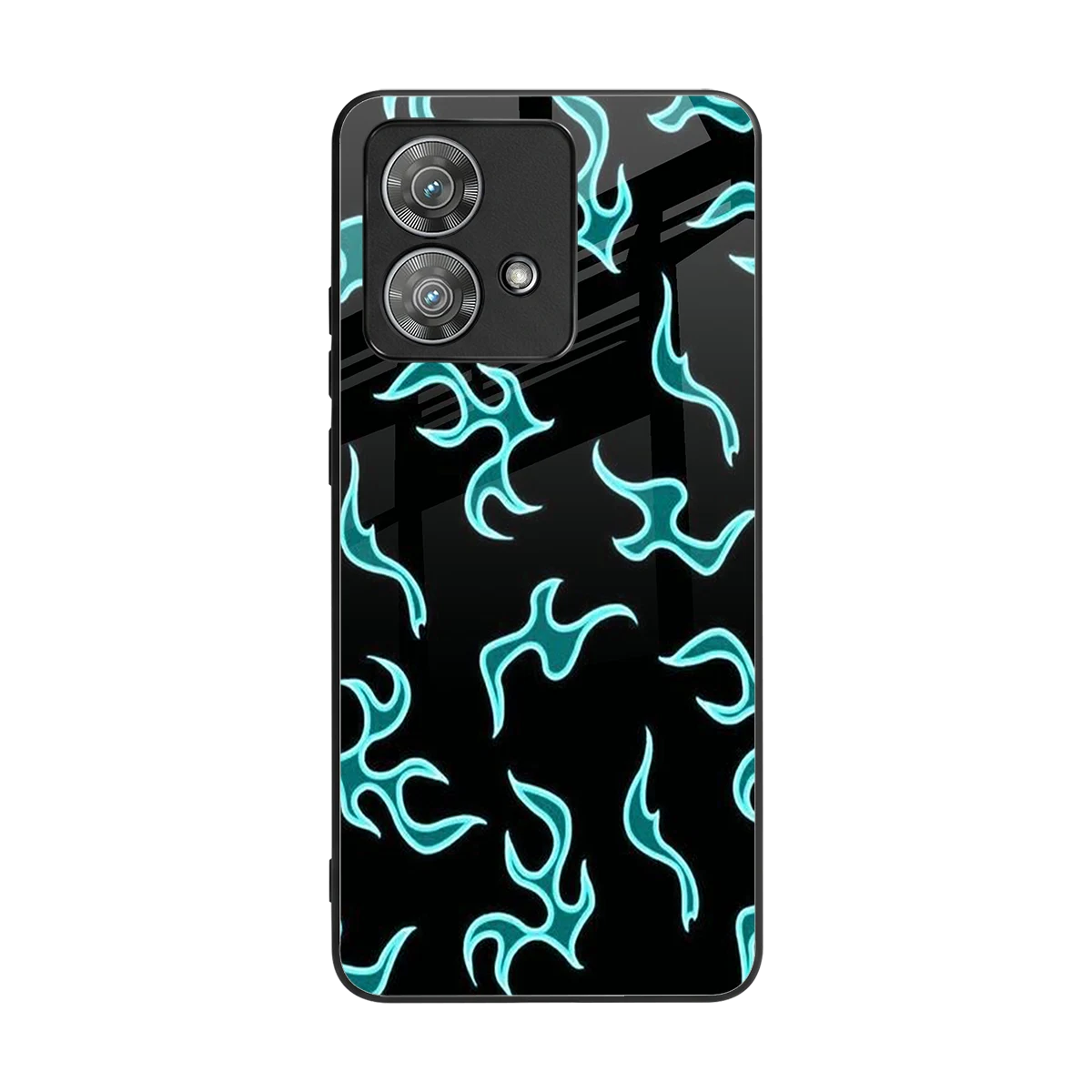 Lil Flames Black Blue back phone cover | glass case for motorola edge 40 neo 5g
