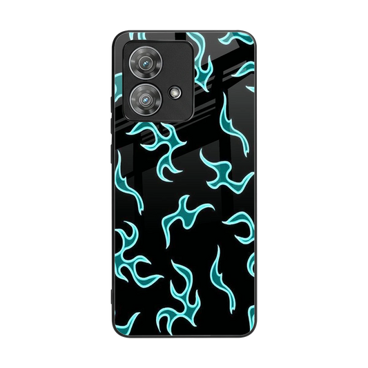 Lil Flames Black Blue back phone cover | glass case for motorola edge 40 neo 5g