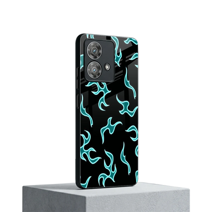 Lil Flames Black Blue motorola edge 40 neo 5g mobile cover | shockproof glass phone case