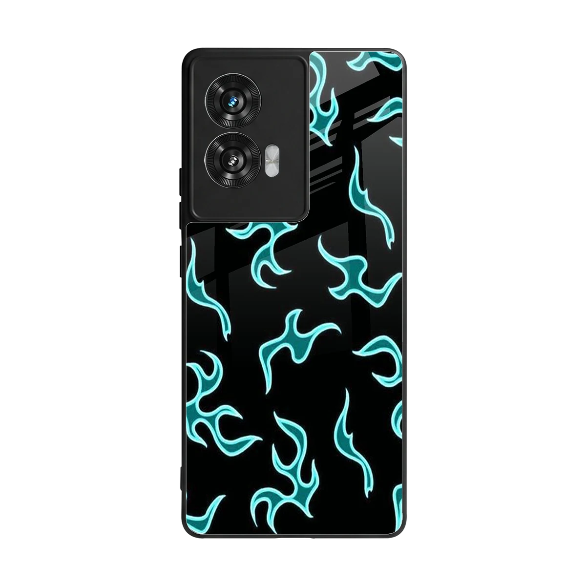 Lil Flames Black Blue back phone cover | glass case for motorola edge 50 fusion