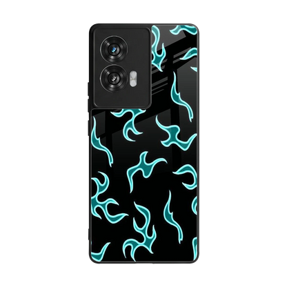 Lil Flames Black Blue back phone cover | glass case for motorola edge 50 fusion