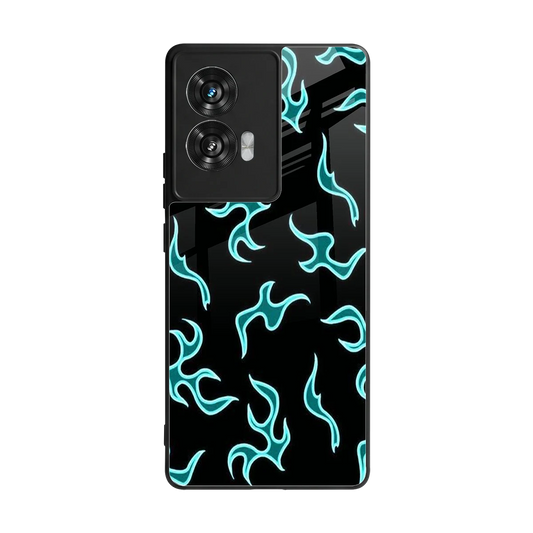 Lil Flames Black Blue back phone cover | glass case for motorola edge 50 fusion
