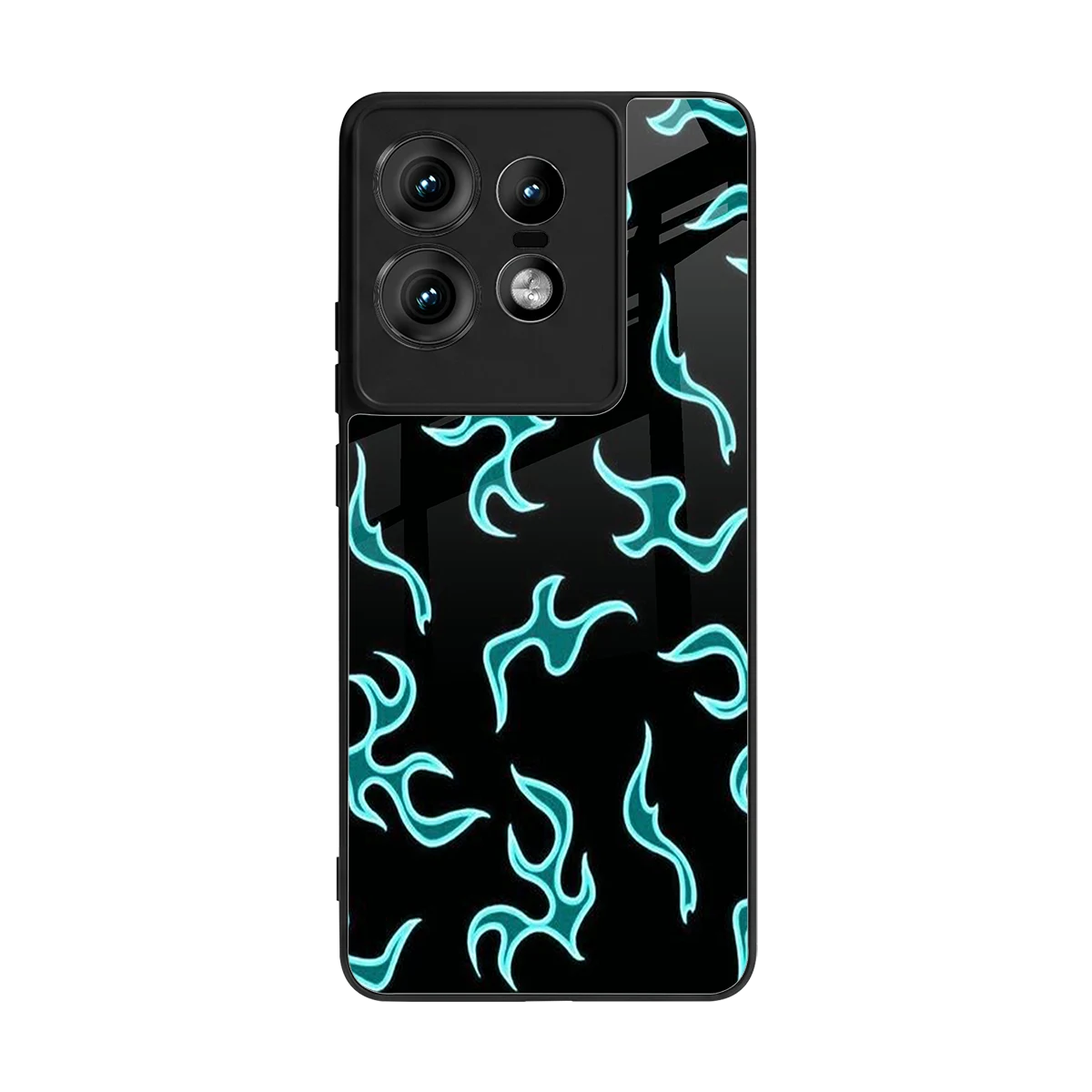 Lil Flames Black Blue back phone cover | glass case for motorola edge 50 pro