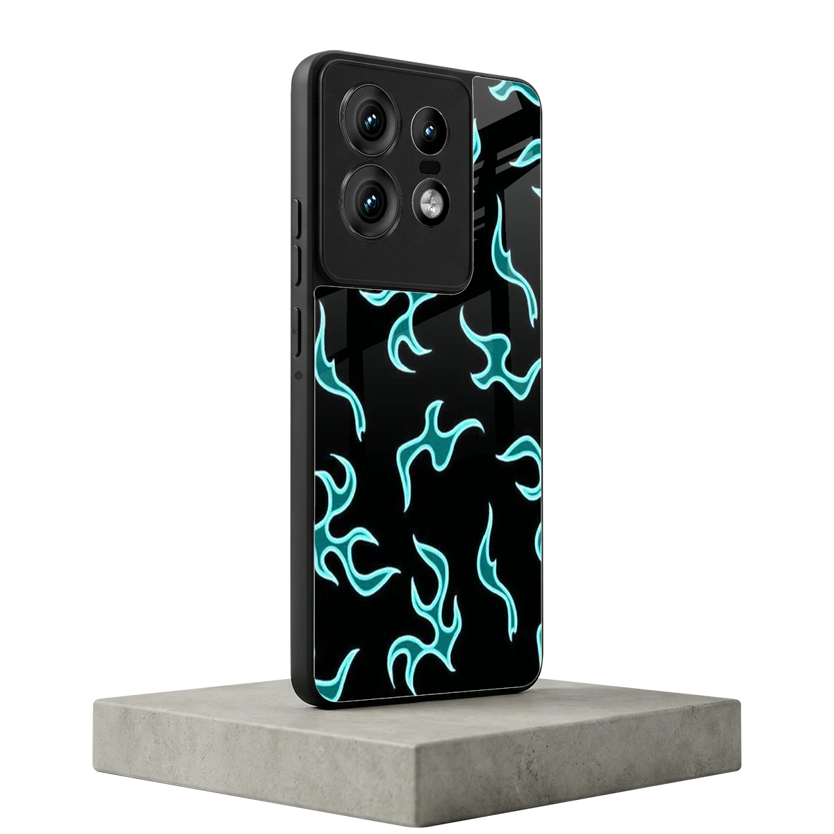 Lil Flames Black Blue motorola edge 50 pro mobile cover | shockproof glass phone case