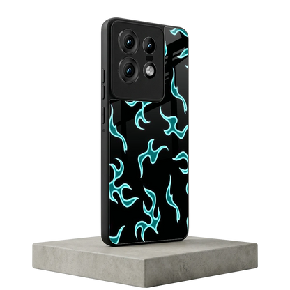 Lil Flames Black Blue motorola edge 50 pro mobile cover | shockproof glass phone case