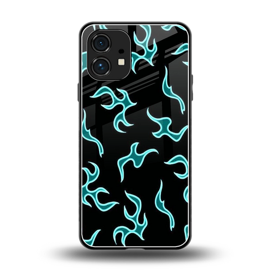 Lil Flames Black Blue back phone cover | glass case for nothing phone 1